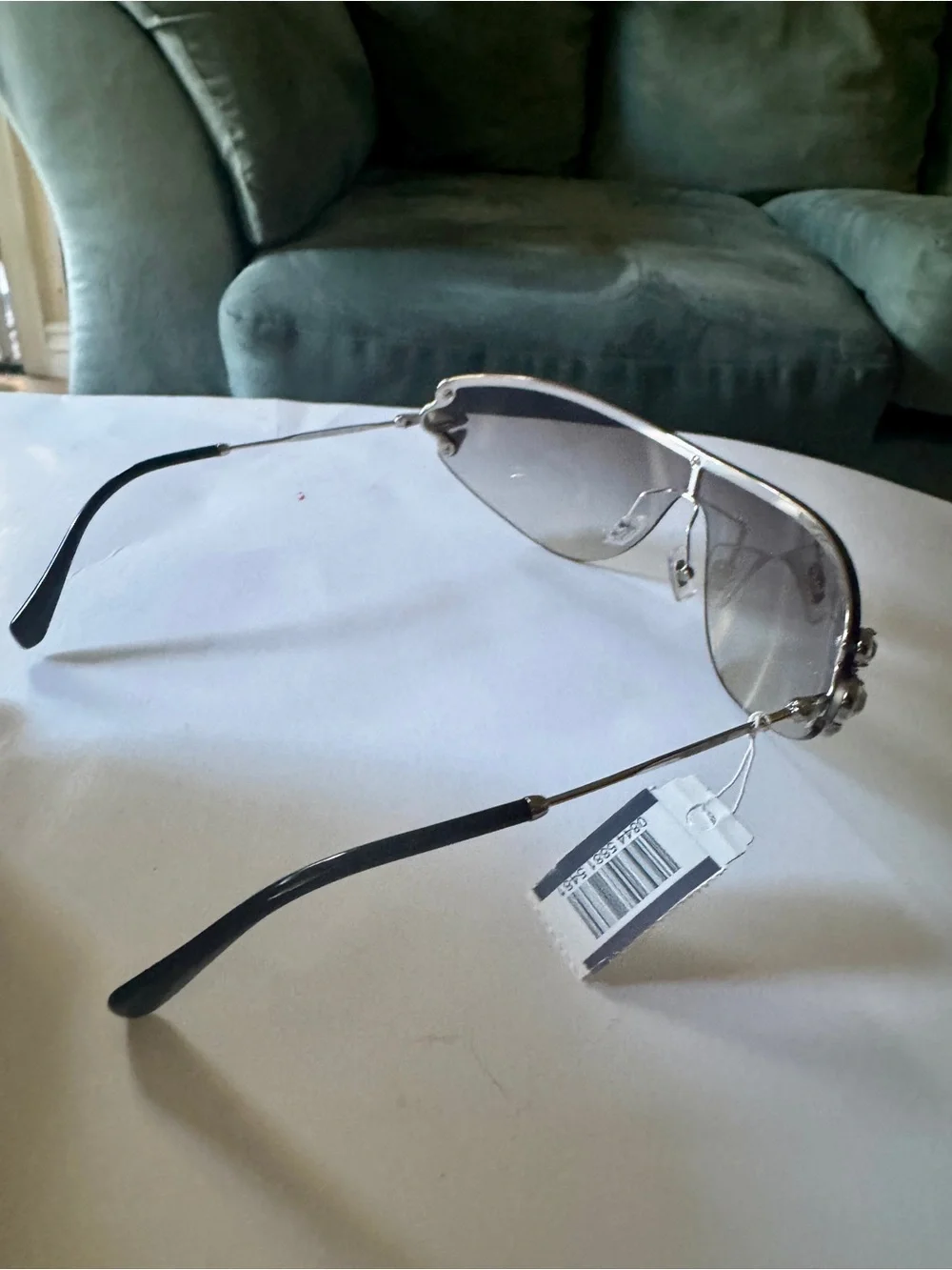 Miu Miu MU 66US-48 Rimless Crystal Shield Sunglasses NWT made in Italy
